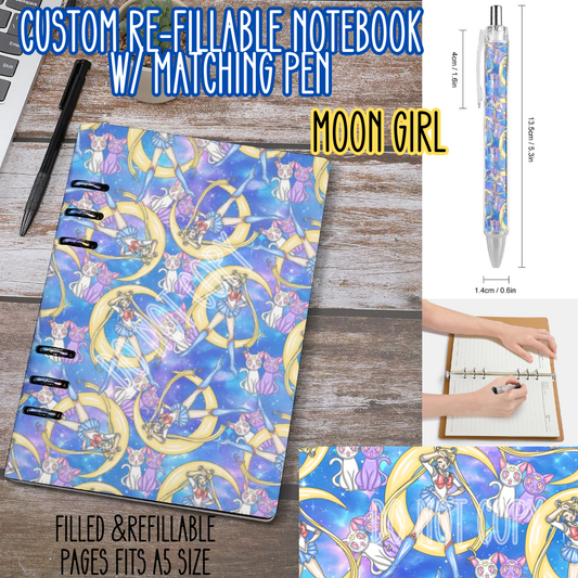 MOON GIRL -Matching A5 Notebook & Pen Set Round 4 Preorder Closing 5/17