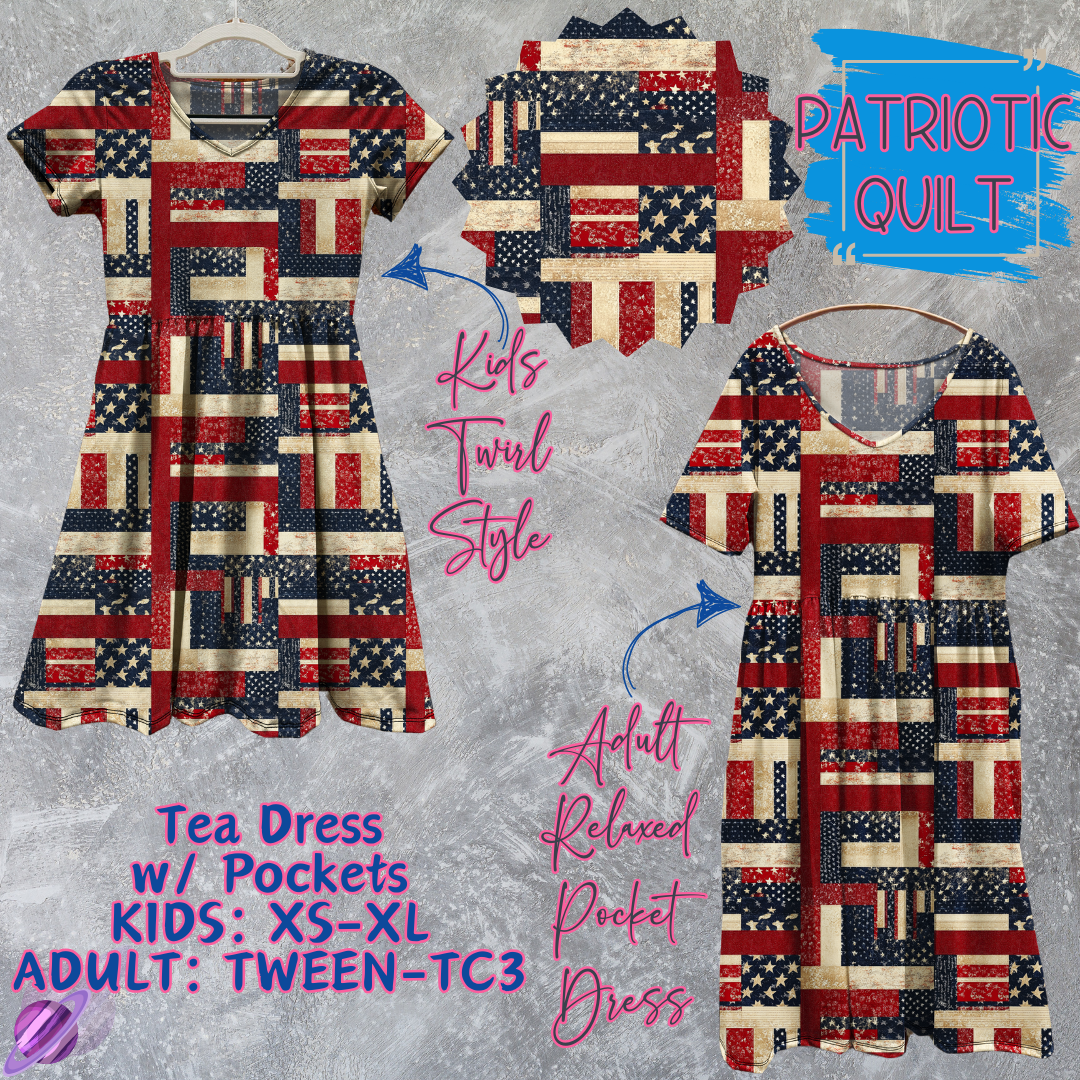 PATRIOTIC QUILT - Adult & Kids - Tea Dress Run- Preorder Closing 5/13