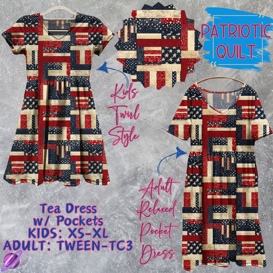 PATRIOTIC QUILT - Adult & Kids - Tea Dress Run- Preorder Closing 5/13