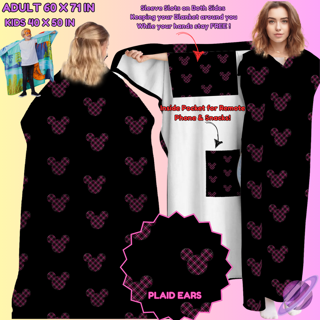 WEARABLE THROW RUN-PLAID EARS-PREORDER CLOSING 8/31