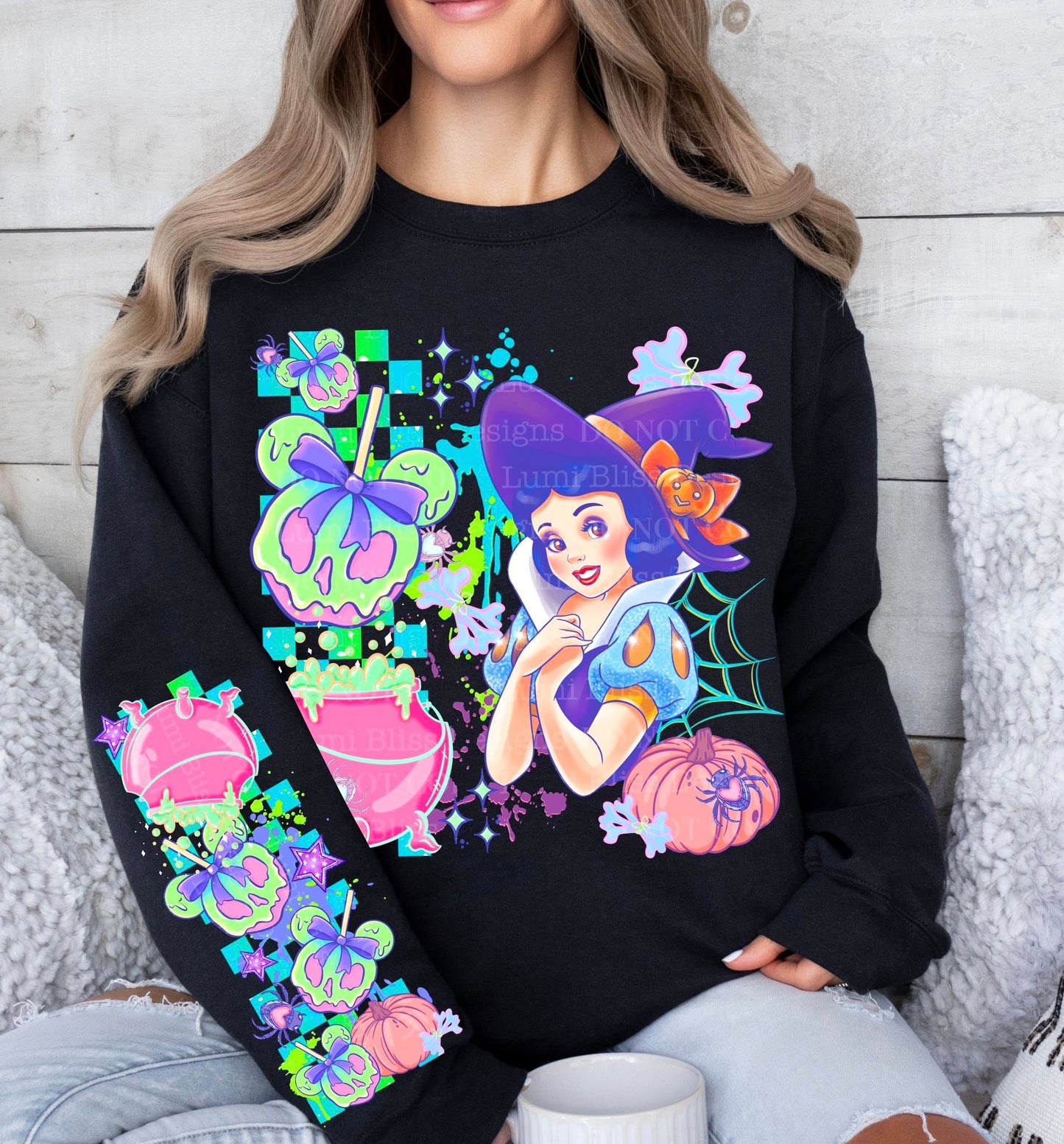 POISON APPLE-CREWNECK SWEATSHIRT W/ SLEEVE PRINT