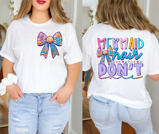 MERMAID HAIR DONT CARE SHELL- DOUBLE SIDED TEE