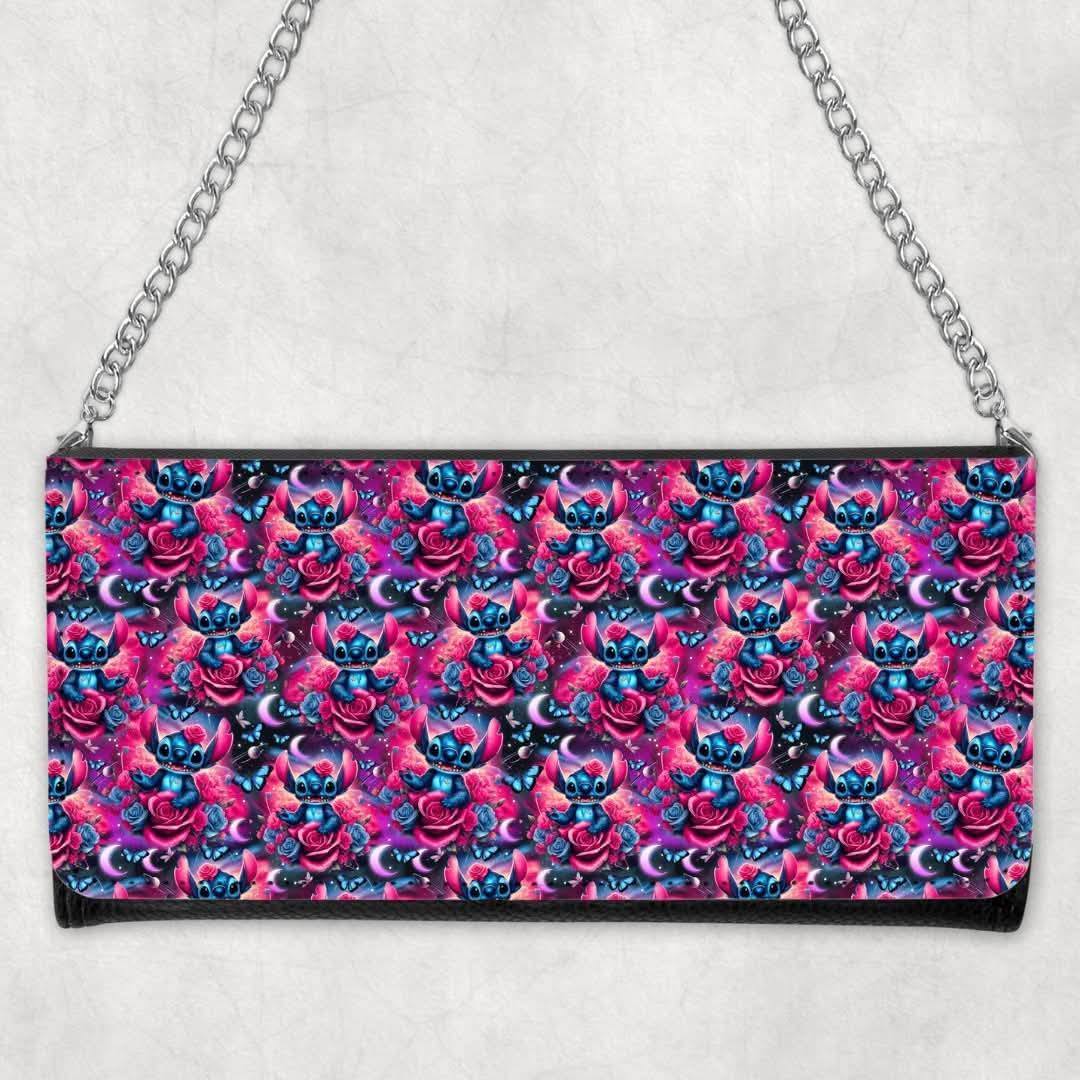 Pink Floral Alien – Custom Chain Purse – 43” Chain Length