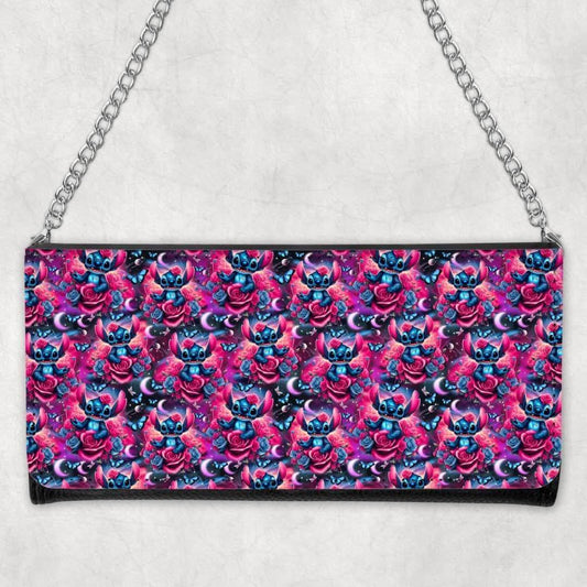 Pink Floral Alien – Custom Chain Purse – 43” Chain Length