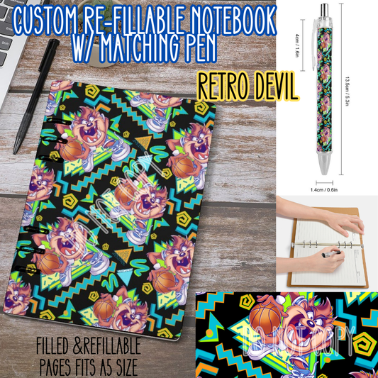 RETRO DEVIL -Matching A5 Notebook & Pen Set Round 4 Preorder Closing 5/17