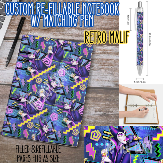 RETRO MALIF -Matching A5 Notebook & Pen Set Round 4 Preorder Closing 5/17