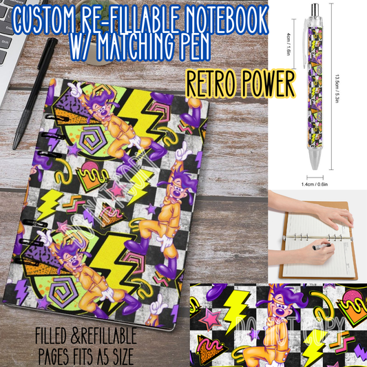 RETRO POWER -Matching A5 Notebook & Pen Set Round 4 Preorder Closing 5/17