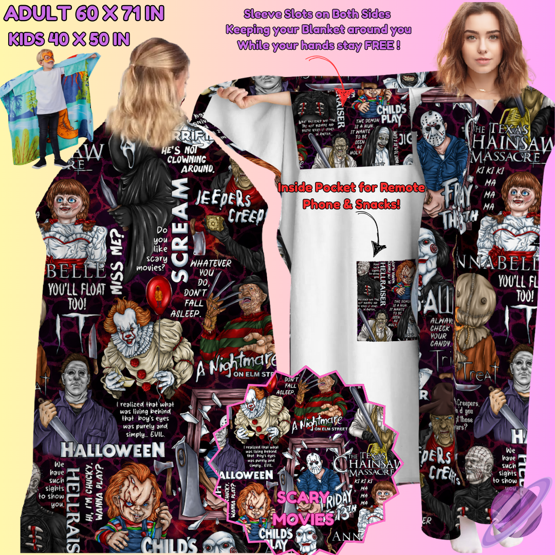 WEARABLE THROW RUN-SCARY MOVIES -PREORDER CLOSING 8/31