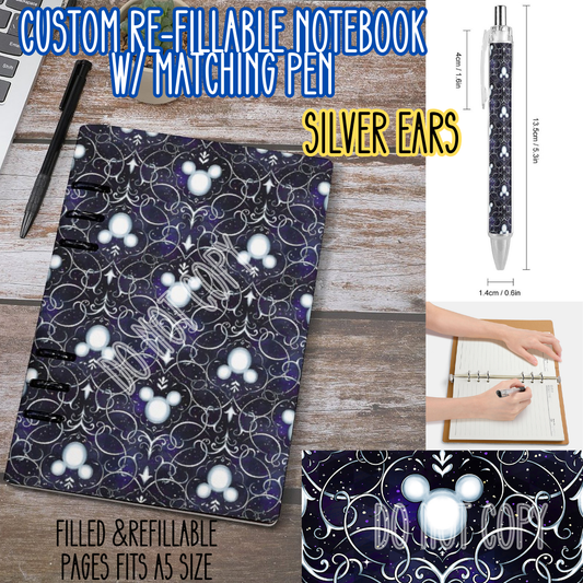 SILVER EARS -Matching A5 Notebook & Pen Set Round 4 Preorder Closing 5/17