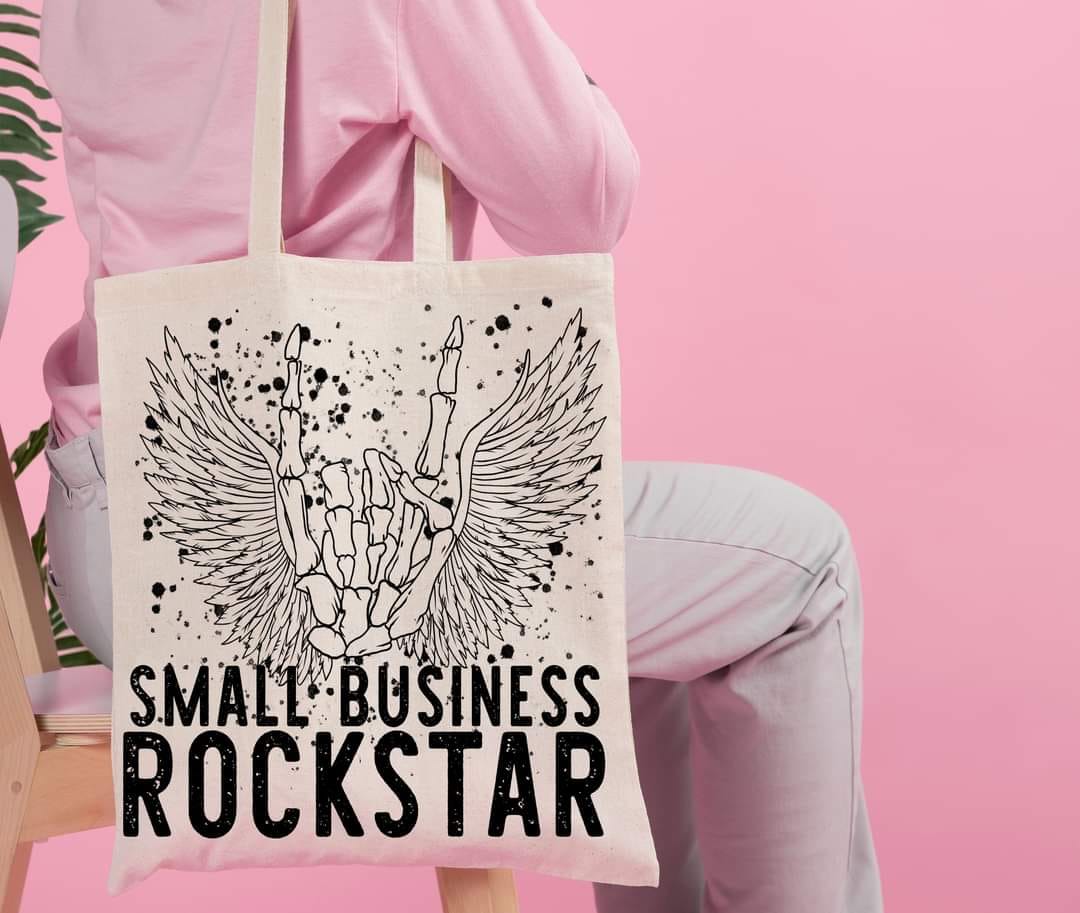 SMALL BUSINESS ROCKSTAR - Custom Economical Tote Bag (15x16)