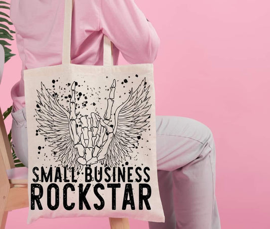 SMALL BUSINESS ROCKSTAR - Custom Economical Tote Bag (15x16)