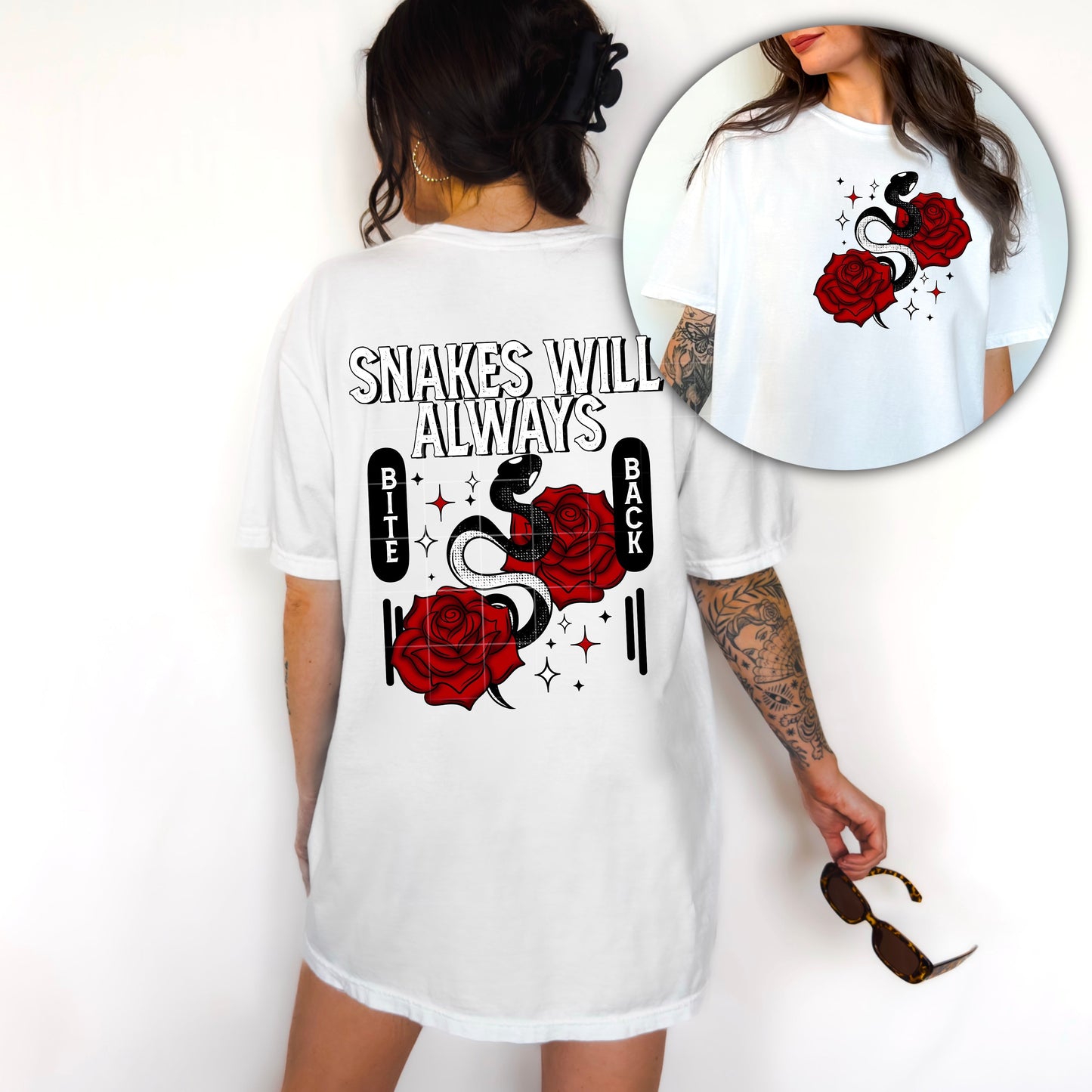 SNAKES WILL ALWAYS DOUBLE SIDED TEE