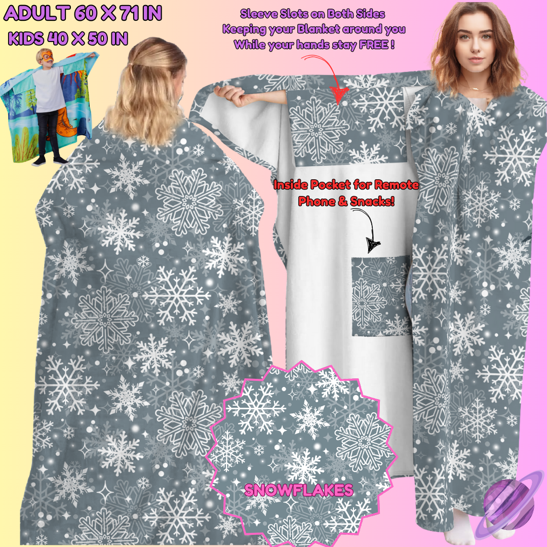 WEARABLE THROW RUN-SNOWFLAKES-PREORDER CLOSING 8/31