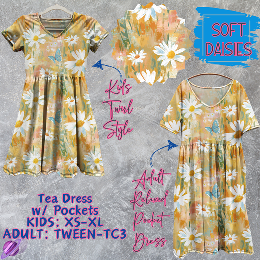 SOFT DAISIES - Adult & Kids - Tea Dress Run- Preorder Closing 5/13