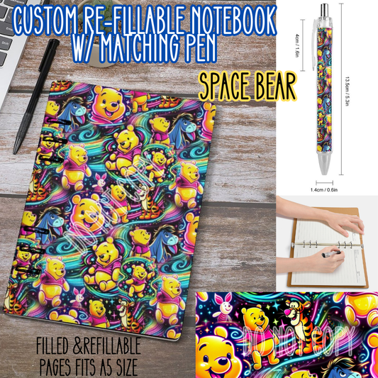 SPACE BEAR -Matching A5 Notebook & Pen Set Round 4 Preorder Closing 5/17