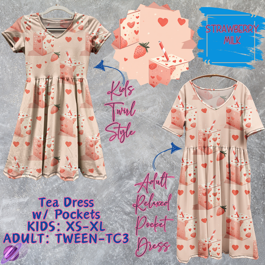 STRAWBERRY MILK - Adult & Kids - Tea Dress Run- Preorder Closing 5/13