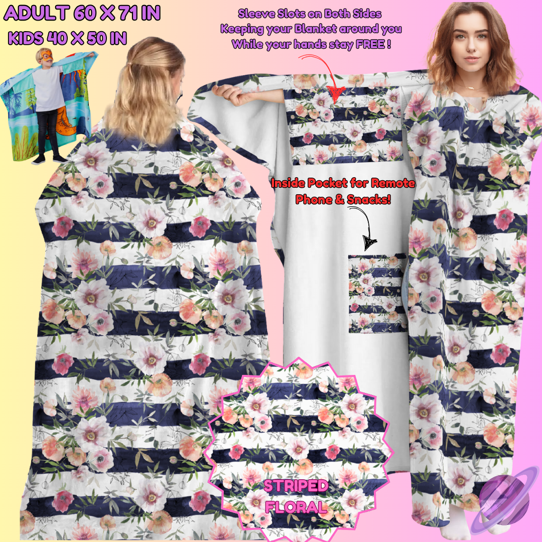 WEARABLE THROW RUN-STRIPED FLORAL-PREORDER CLOSING 8/31