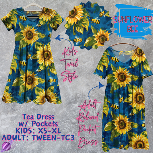 SUNFLOWER BEE - Adult & Kids - Tea Dress Run- Preorder Closing 5/13