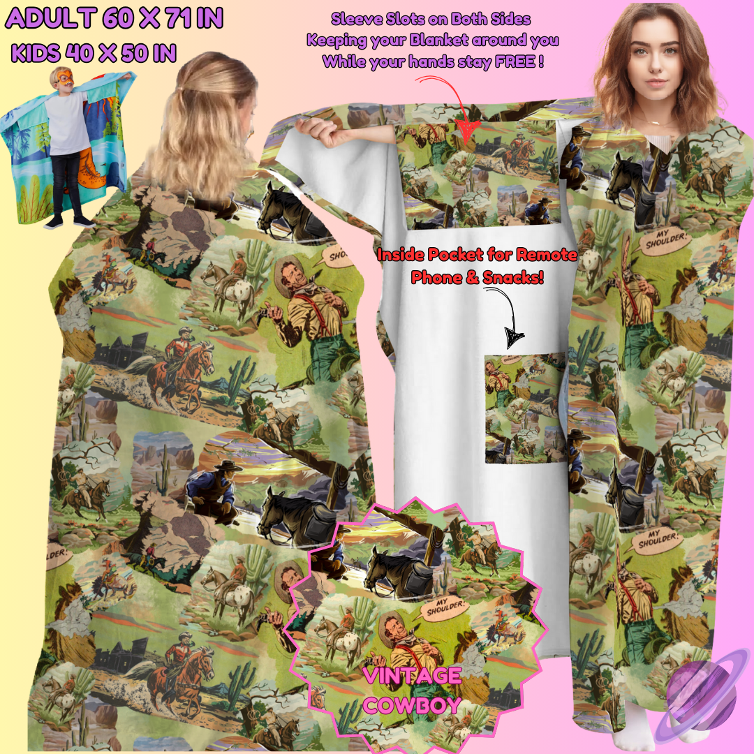 WEARABLE THROW RUN-VINTAGE COWBOY-PREORDER CLOSING 8/31