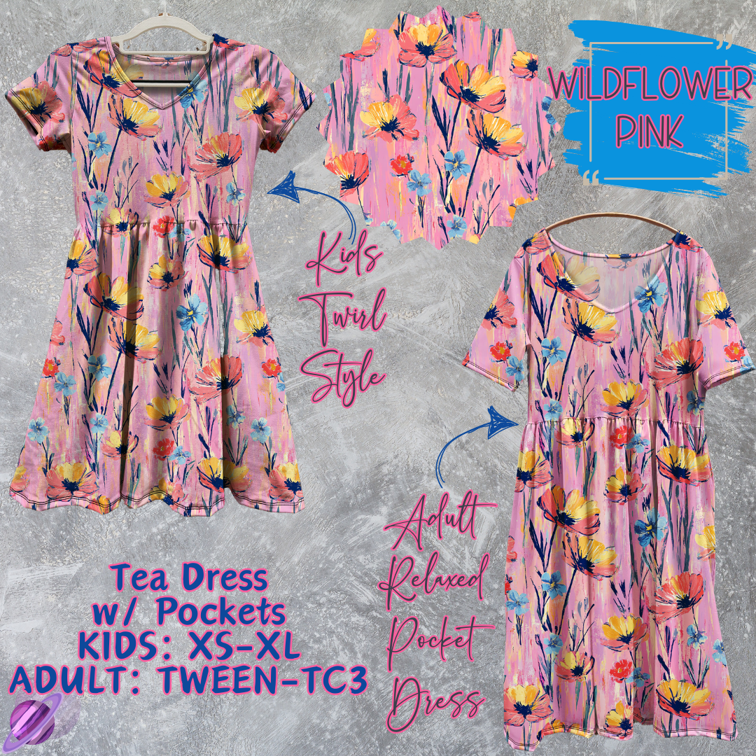 WILDFLOWER PINK - Adult & Kids - Tea Dress Run- Preorder Closing 5/13