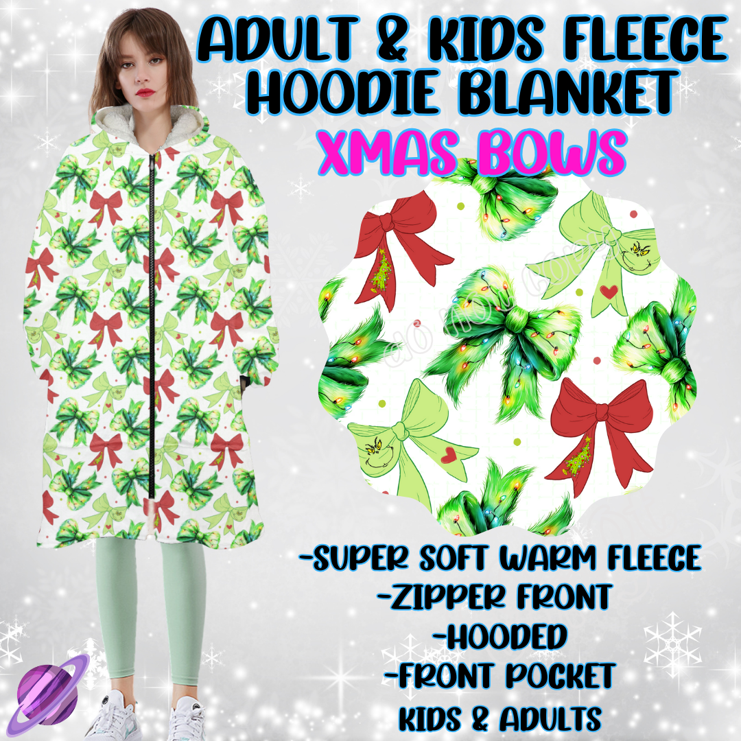 XMAS BOWS - HOODIE BLANKET RUN-PREORDER CLOSING 9/27