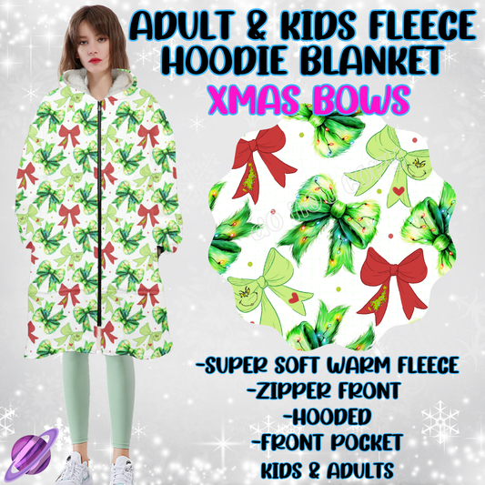 XMAS BOWS - HOODIE BLANKET RUN-PREORDER CLOSING 9/27