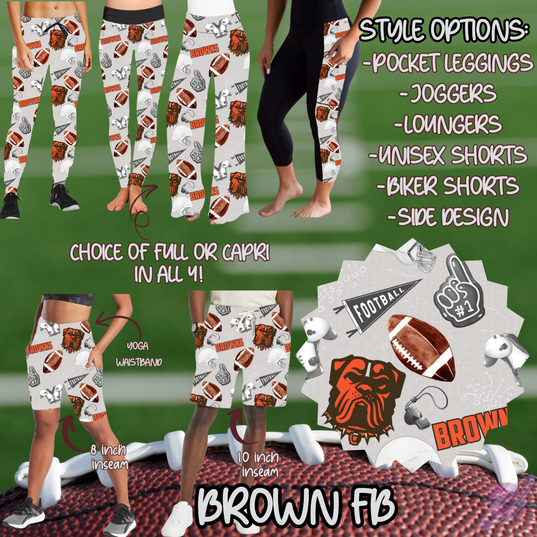 GAME DAY-BROWN FB-6 STYLE BOTTOMS-PREORDER CLOSING 9/8