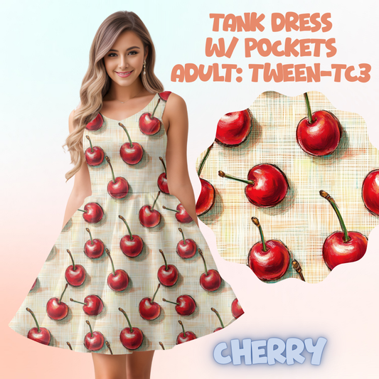 CHERRY - ADULT TANK DRESS PREORDER CLOSES 5/15