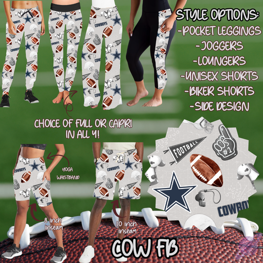 GAME DAY-COW FB-6 STYLE BOTTOMS-PREORDER CLOSING 9/8