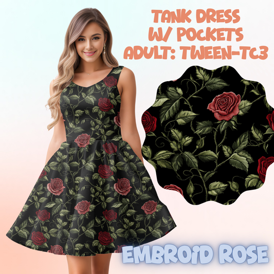 EMBROID ROSE - ADULT TANK DRESS PREORDER CLOSES 5/15