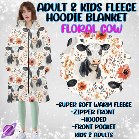FLORAL COW - HOODIE BLANKET RUN-PREORDER CLOSING 9/27