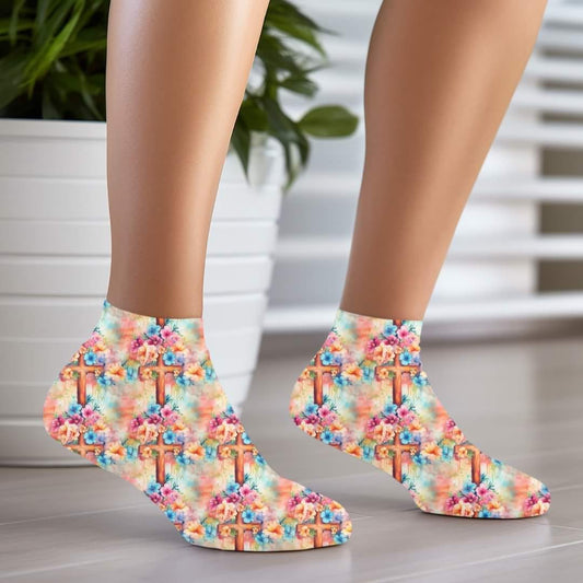 Floral Cross - Custom Socks for Everyday Comfort