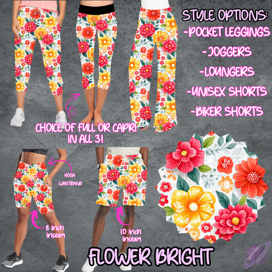 FLOWER BRIGHT - LEGGING/JOGGER/LOUNGER/SHORTS - B105 PREORDER CLOSING 5/19