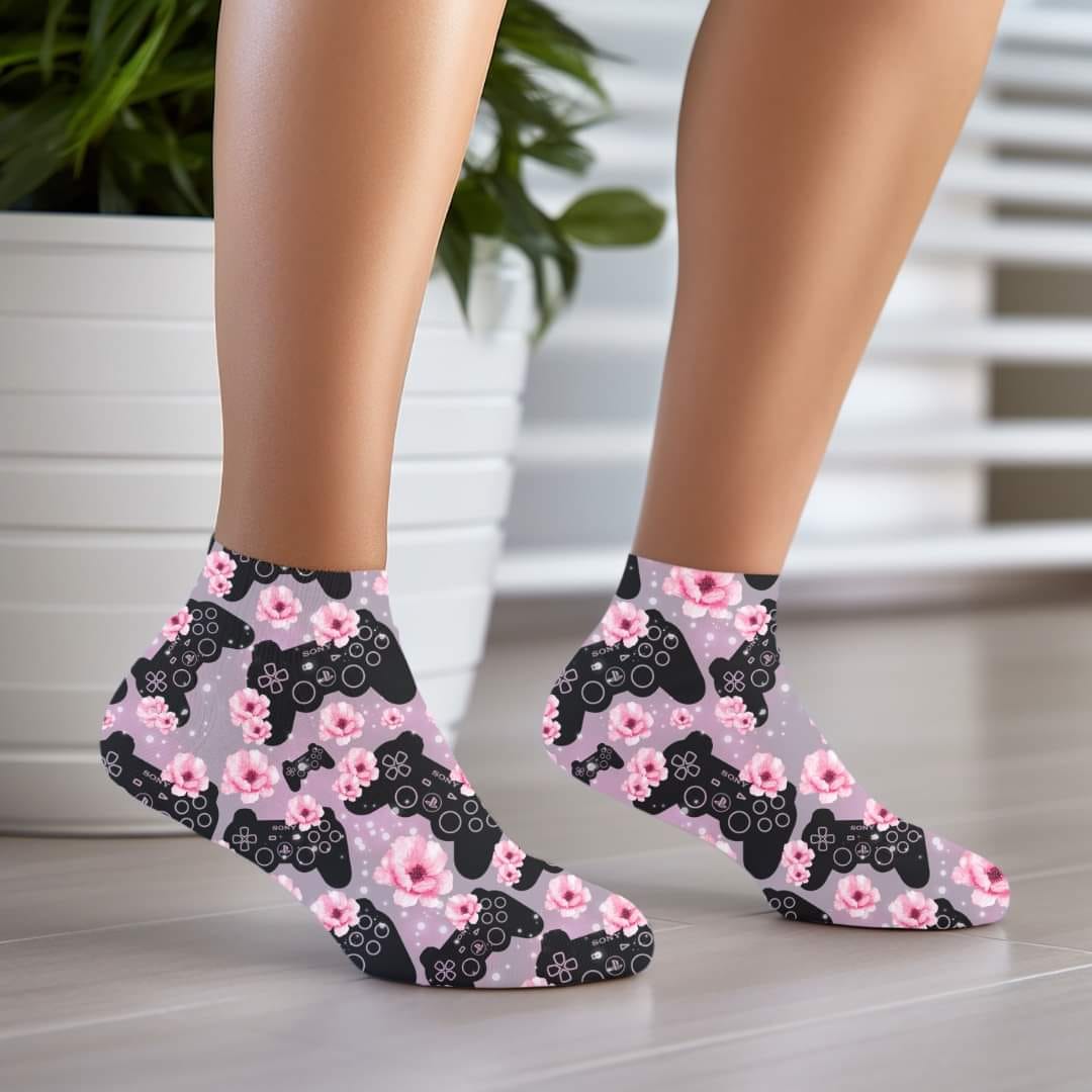 Floral Gamer - Custom Socks for Everyday Comfort