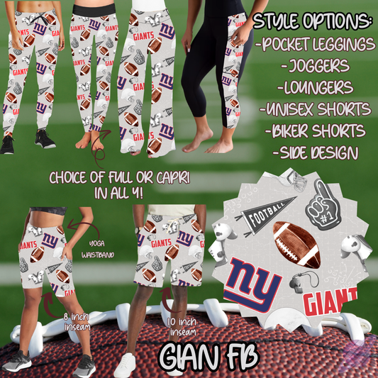 GAME DAY-GIAN FB-6 STYLE BOTTOMS-PREORDER CLOSING 9/8