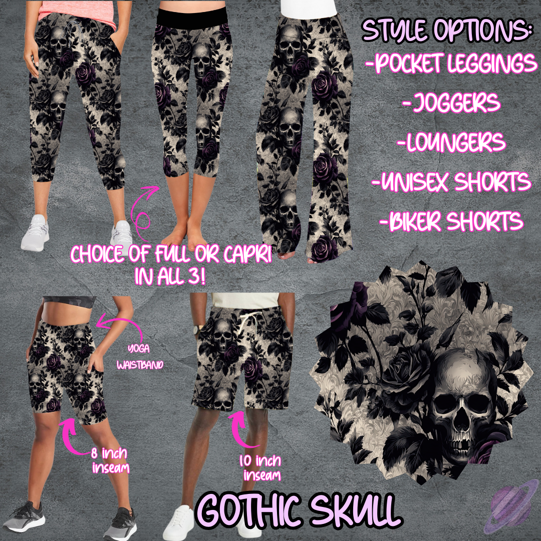 GOTHIC SKULL - LEGGING/JOGGER/LOUNGER/SHORTS - B105 PREORDER CLOSING 5/19