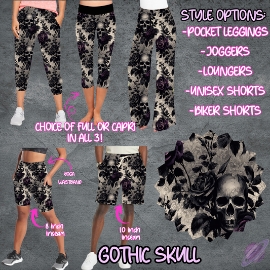 GOTHIC SKULL - LEGGING/JOGGER/LOUNGER/SHORTS - B105 PREORDER CLOSING 5/19