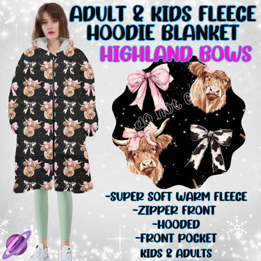 HIGHLAND BOWS - HOODIE BLANKET RUN-PREORDER CLOSING 9/27