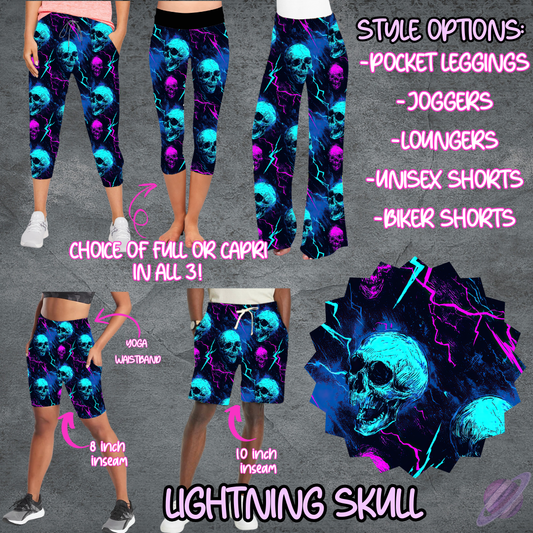 LIGHTNING SKULL - LEGGING/JOGGER/LOUNGER/SHORTS - B105 PREORDER CLOSING 5/19