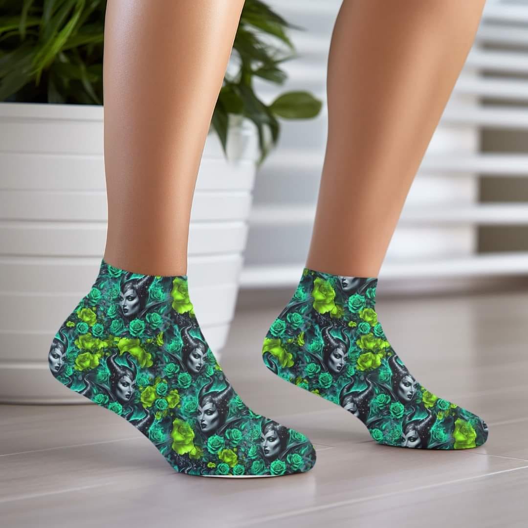 Malif Green Floral - Custom Socks for Everyday Comfort