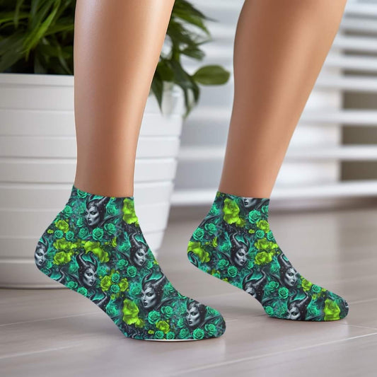 Malif Green Floral - Custom Socks for Everyday Comfort