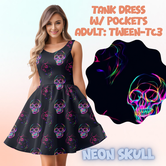 NEON SKULL - ADULT TANK DRESS PREORDER CLOSES 5/15