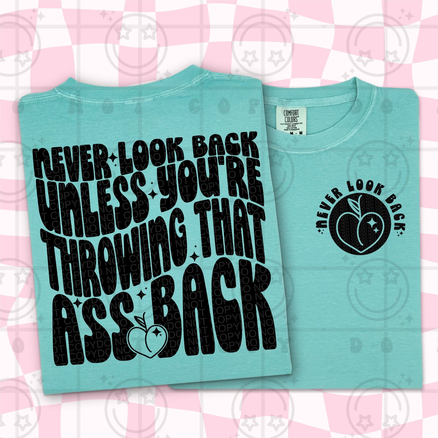 NEVER LOOK BACK DOUBLE SIDED TEE