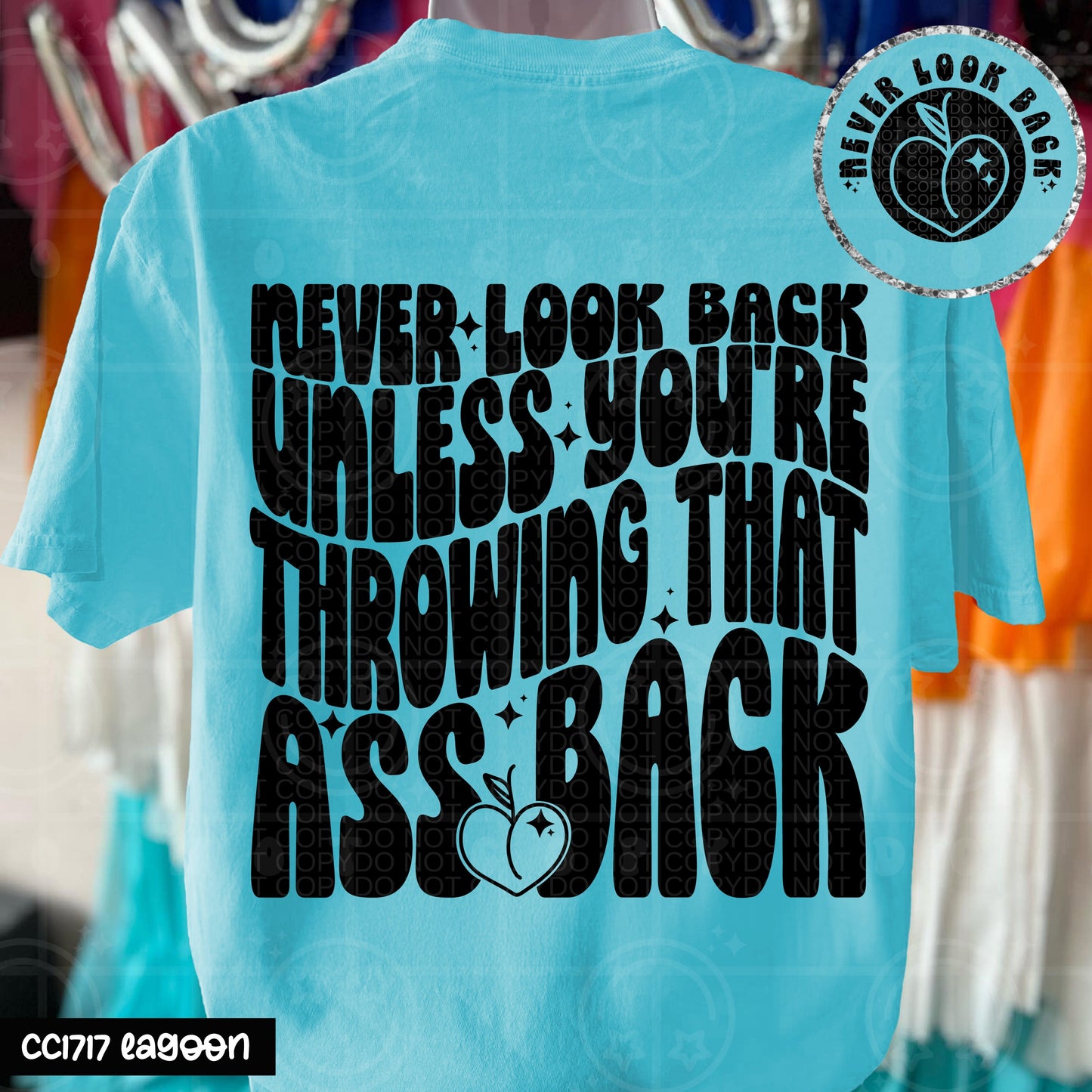 NEVER LOOK BACK DOUBLE SIDED TEE