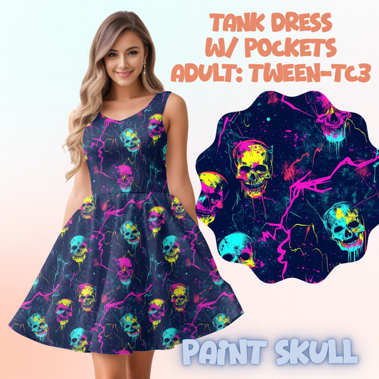 PAINT SKULL - ADULT TANK DRESS PREORDER CLOSES 5/15
