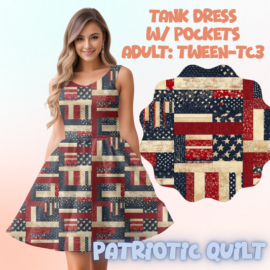 PATRIOTIC QUILT - ADULT TANK DRESS PREORDER CLOSES 5/15