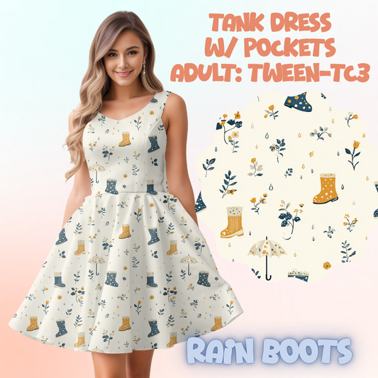 RAIN BOOTS - ADULT TANK DRESS PREORDER CLOSES 5/15