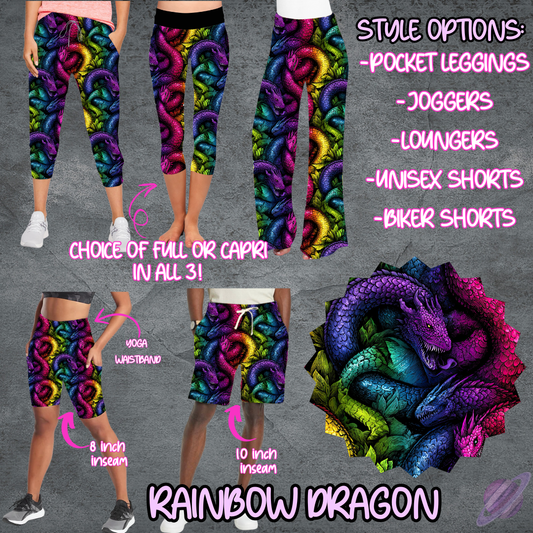 RAINBOW DRAGON - LEGGING/JOGGER/LOUNGER/SHORTS - B105 PREORDER CLOSING 5/19