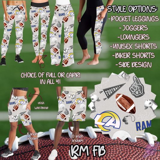 GAME DAY-RM FB-6 STYLE BOTTOMS-PREORDER CLOSING 9/8