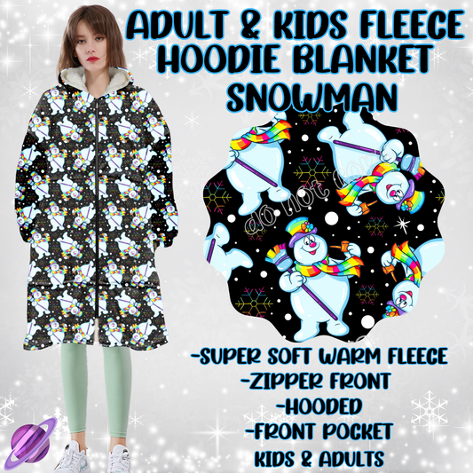 SNOWMAN - HOODIE BLANKET RUN-PREORDER CLOSING 9/27